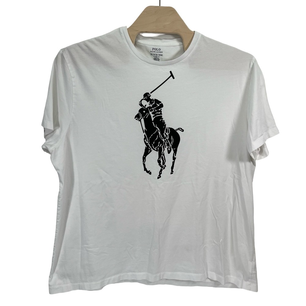 Polo Ralph Lauren Mens XXL White Big Pony Graphic Classic Fit Te 7106875630 NWOT